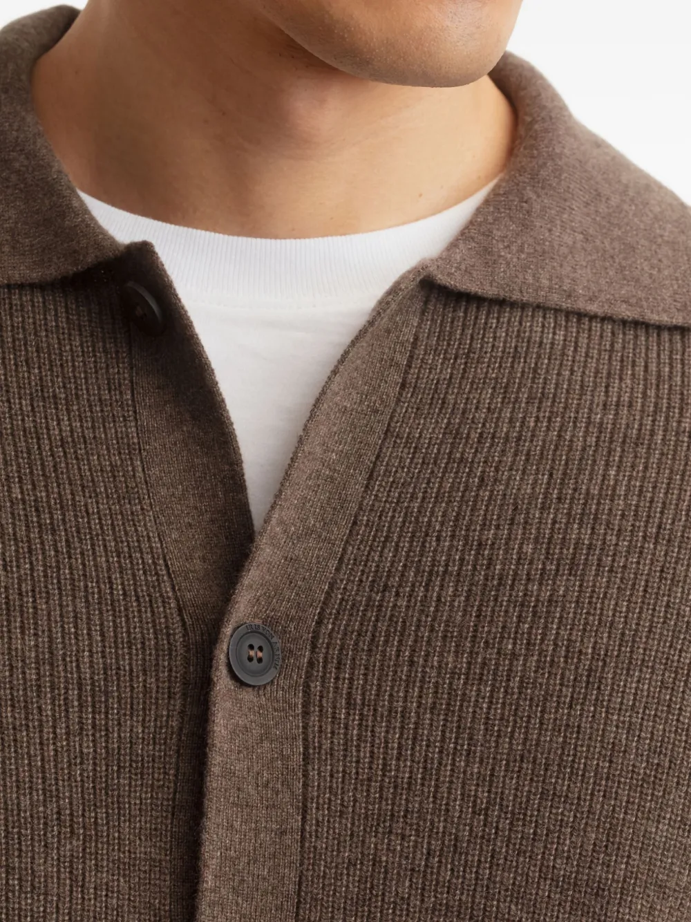Iris Von Arnim Winston Ribbed Cardigan In Brown