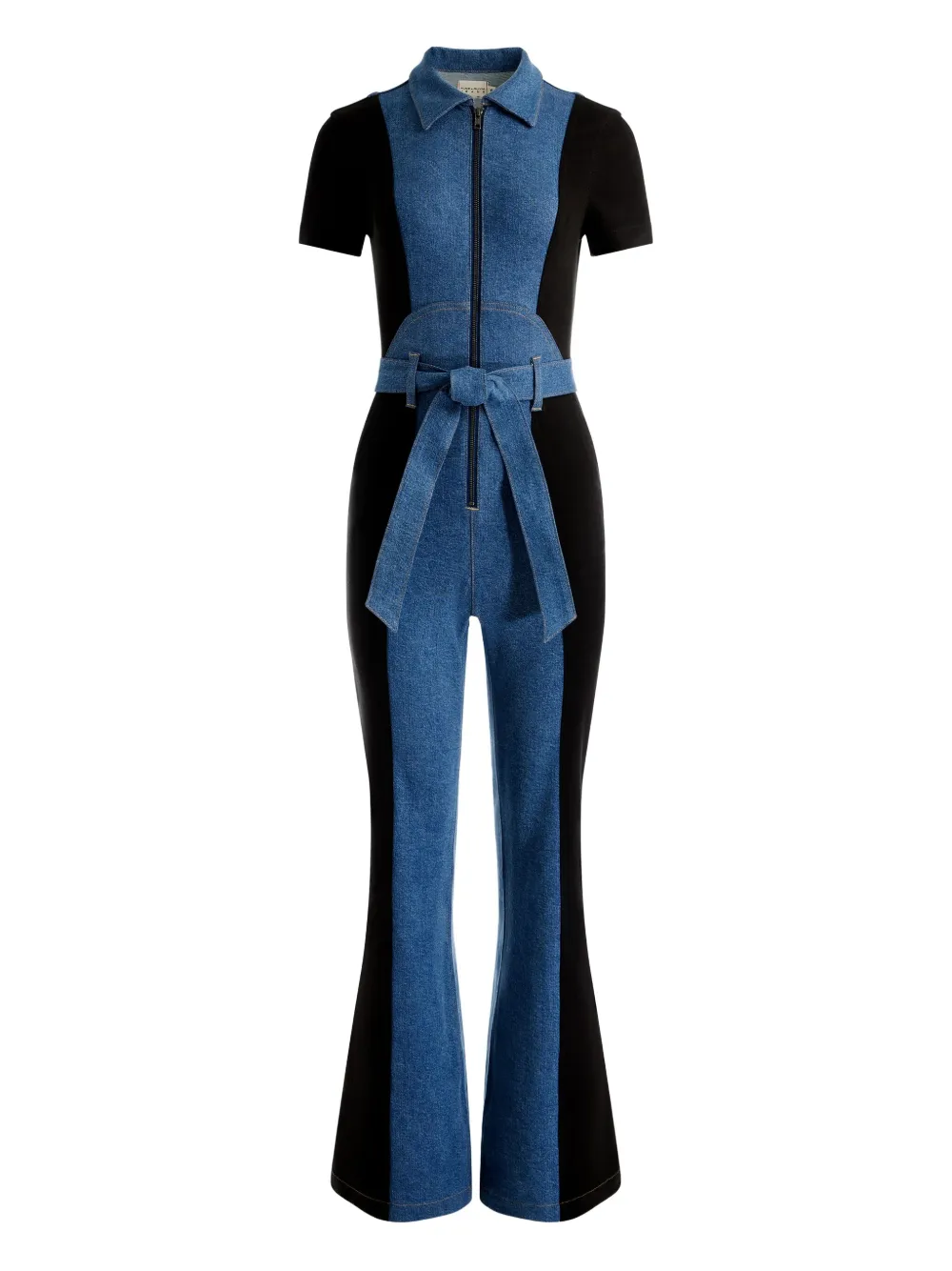 zip-front panelled jumpsuit