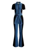 alice + olivia zip-front panelled jumpsuit - Blue