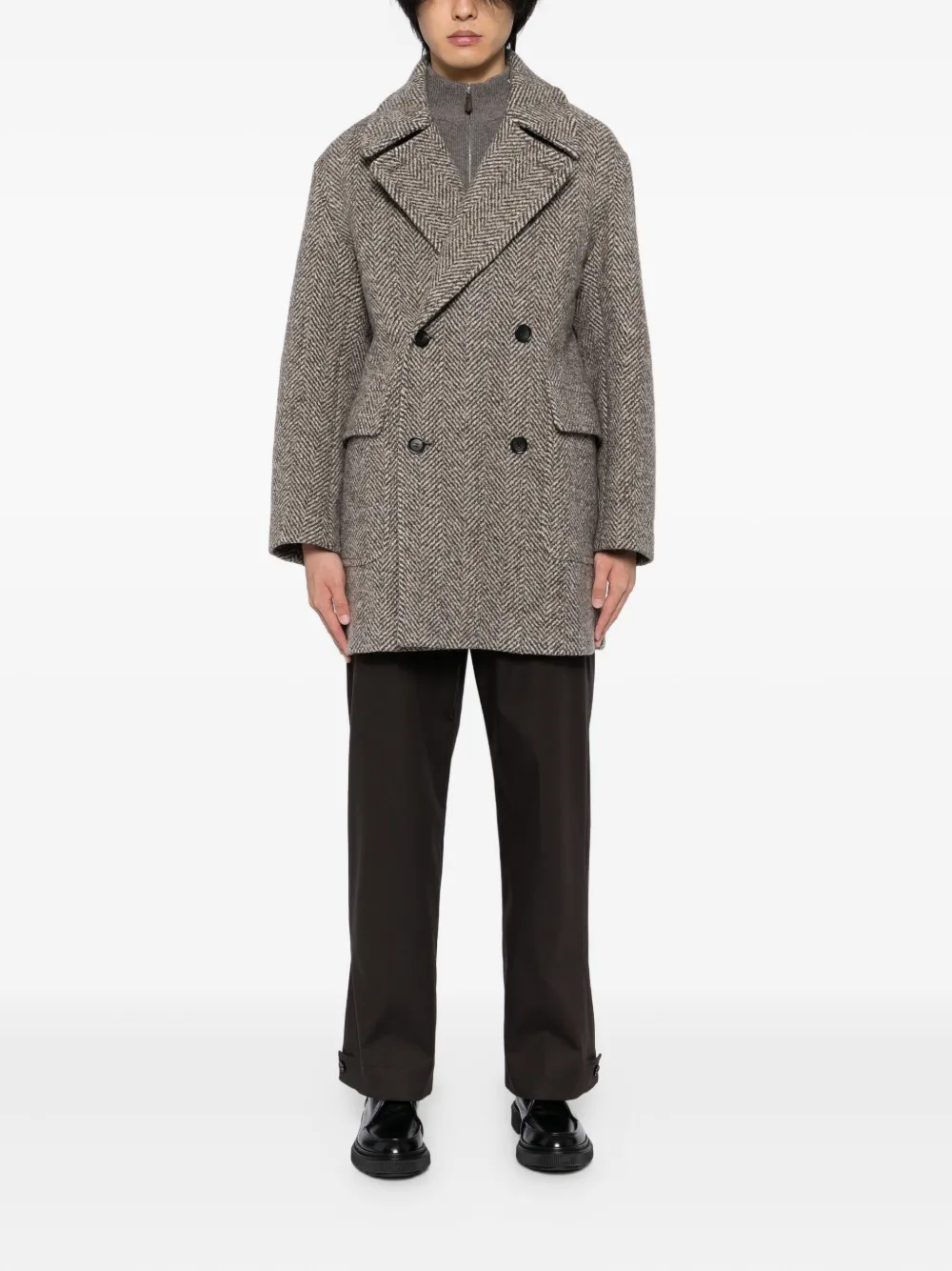 N.Peal Herringbone coat | Double Breasted Coats | Image 2