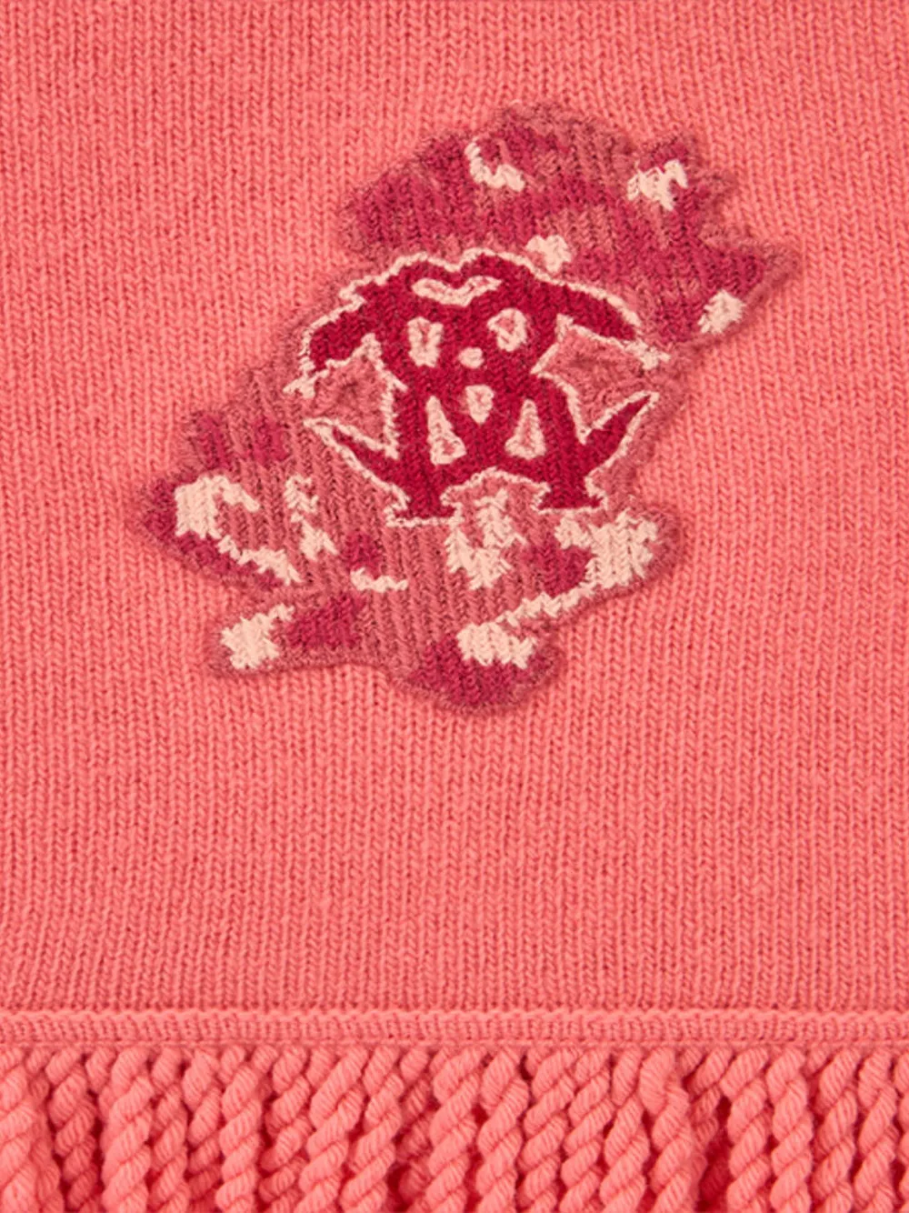Roberto Cavalli fringed logo scarf - Roze