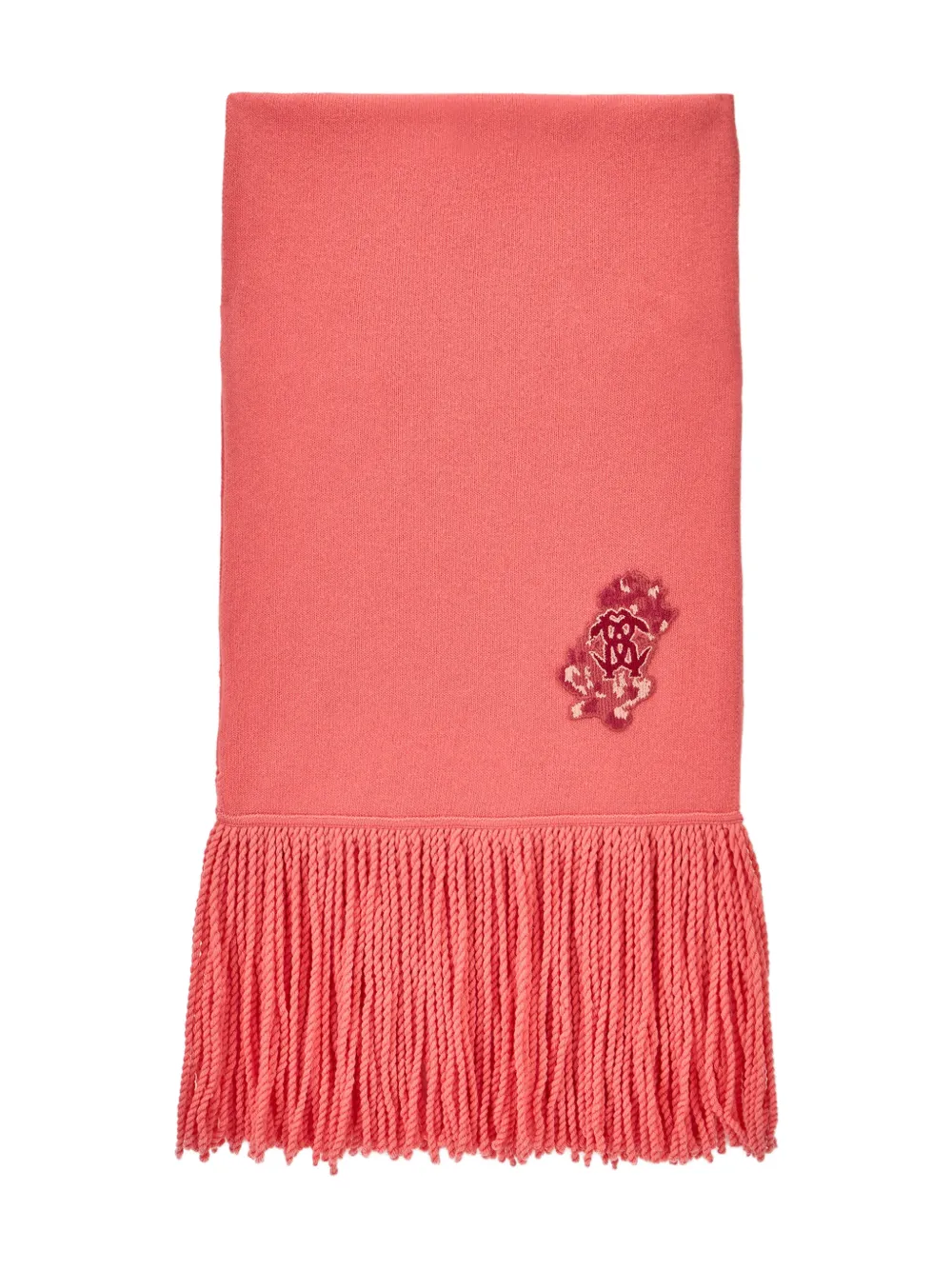 Roberto Cavalli fringed logo scarf - Rosa