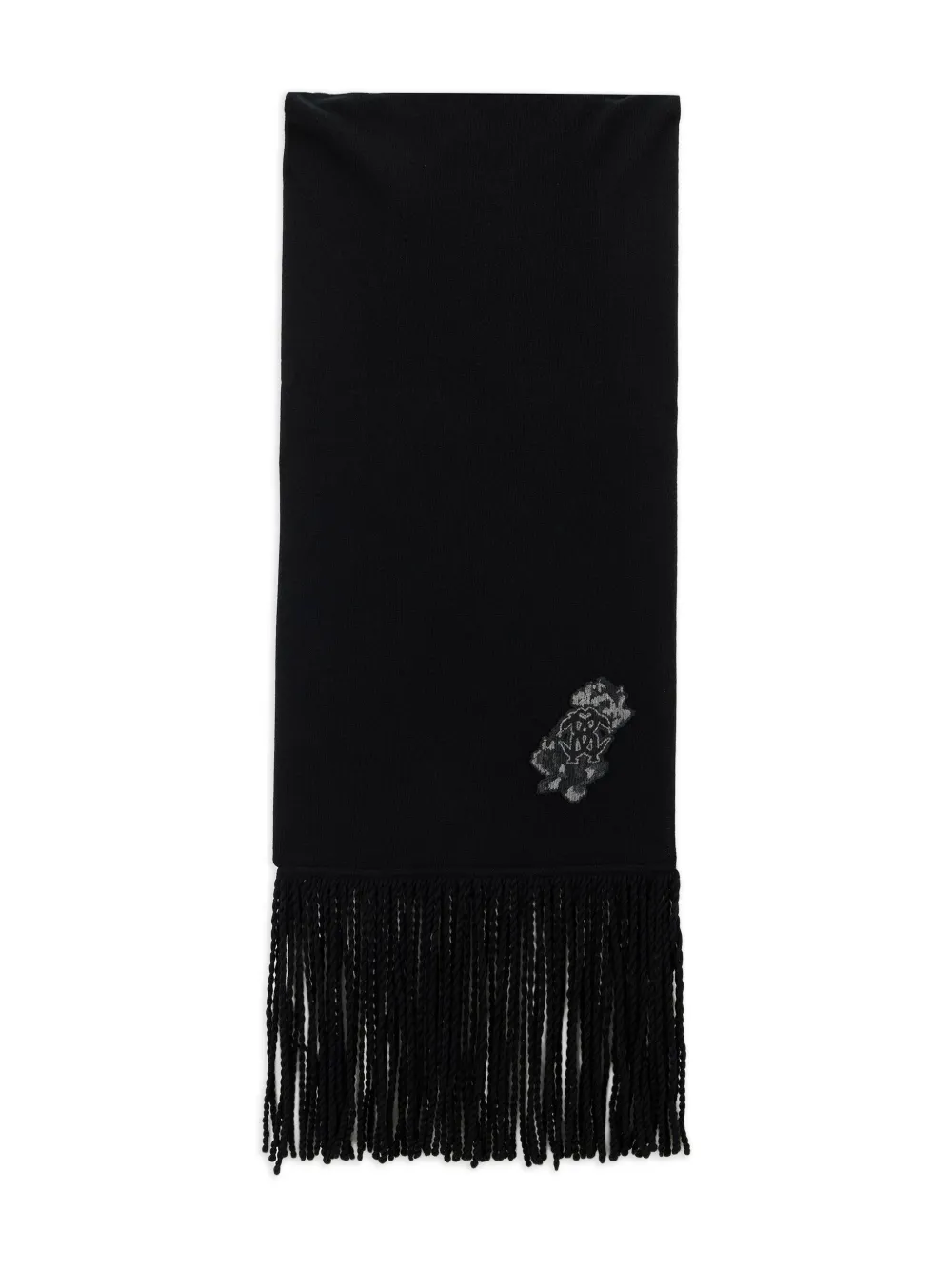 Roberto Cavalli fringed logo scarf - Nero