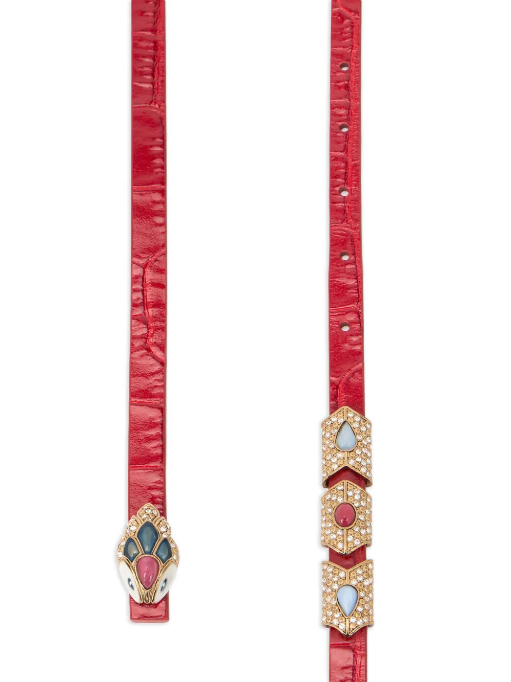  Roberto Cavalli Croc-effect Belt - Red 