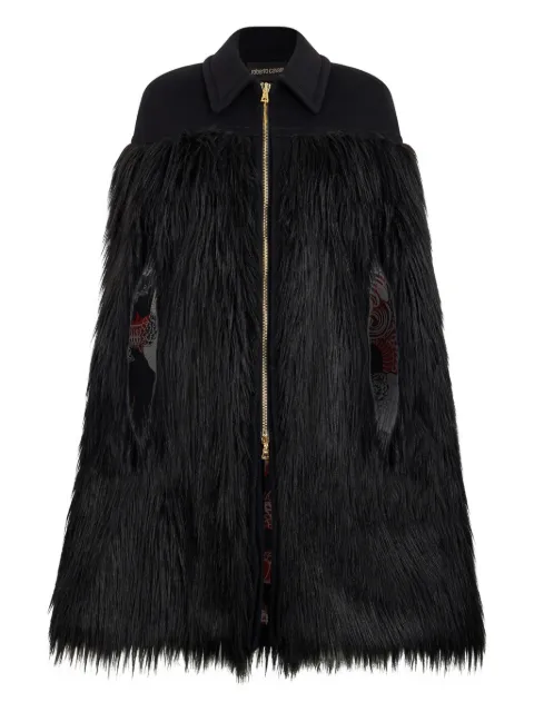 Roberto Cavalli zip-up faux-fur cape