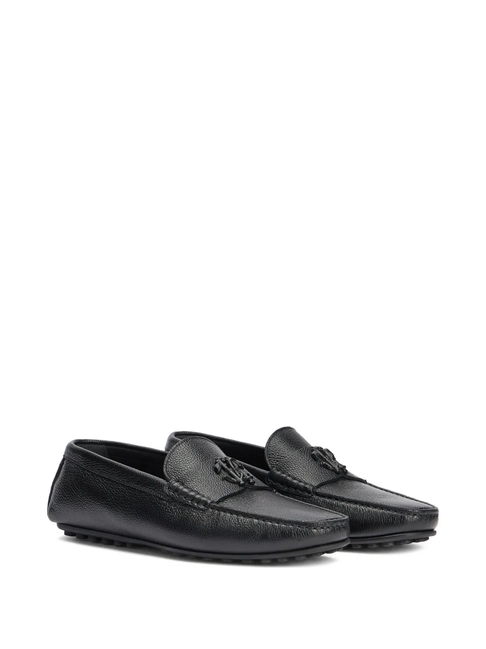 Roberto Cavalli logo-embossed loafers - Zwart
