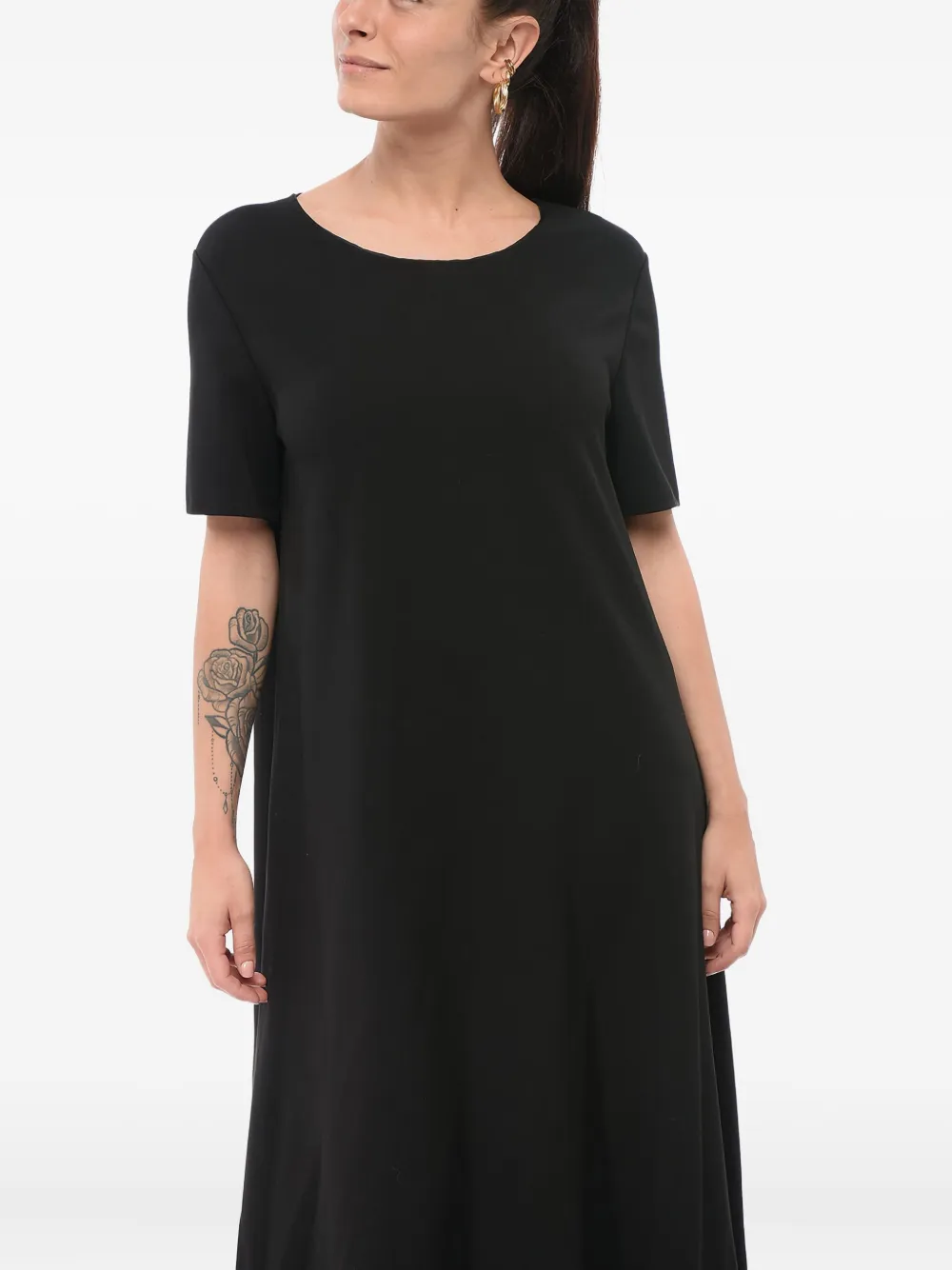 The Row Flared maxi-jurk - Zwart