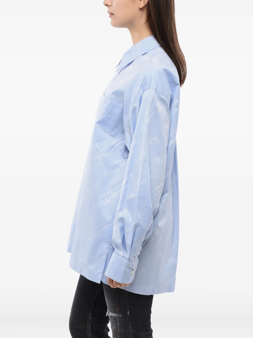 Kenzo x Verdi logo-print cotton shirt - Blauw