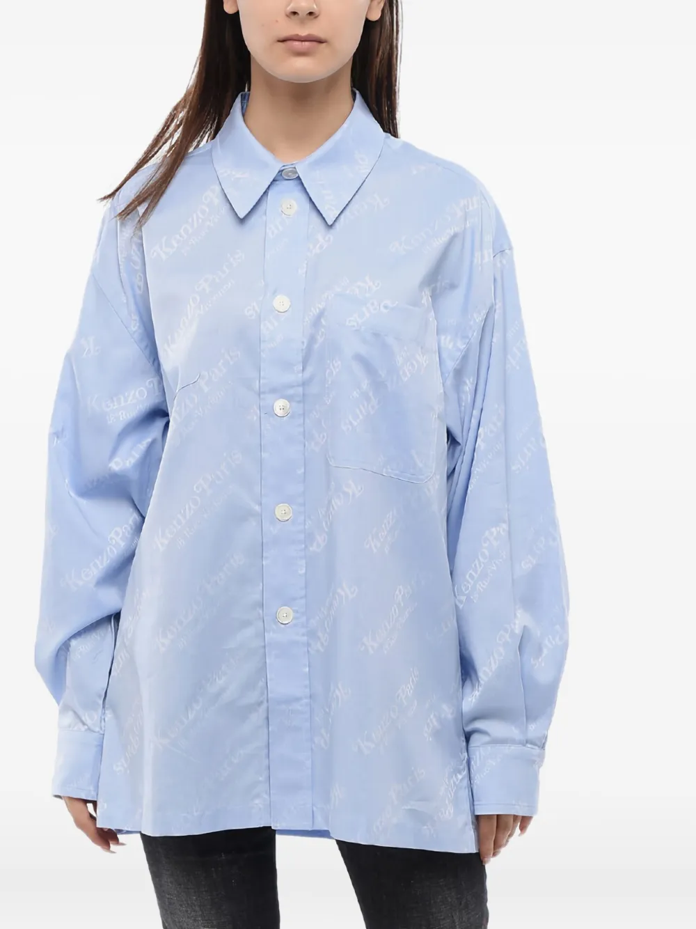 Kenzo x Verdi katoenen blouse met logoprint Blauw