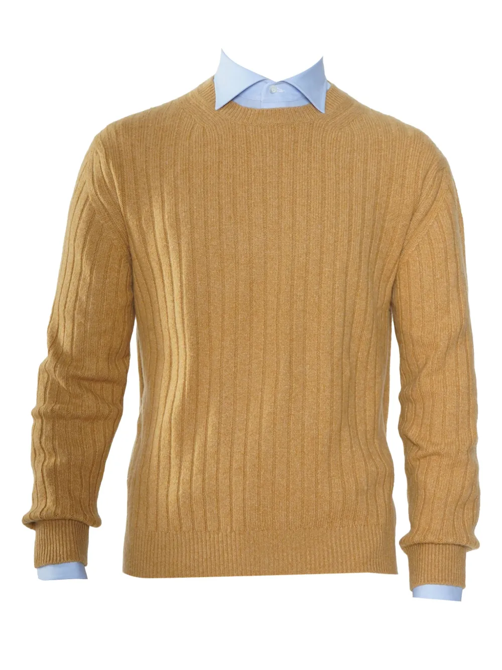 Brioni ribbed cashmere crew-neck sweater - イエロー Brioni ribbed cashmere crew-neck sweater - イエロー