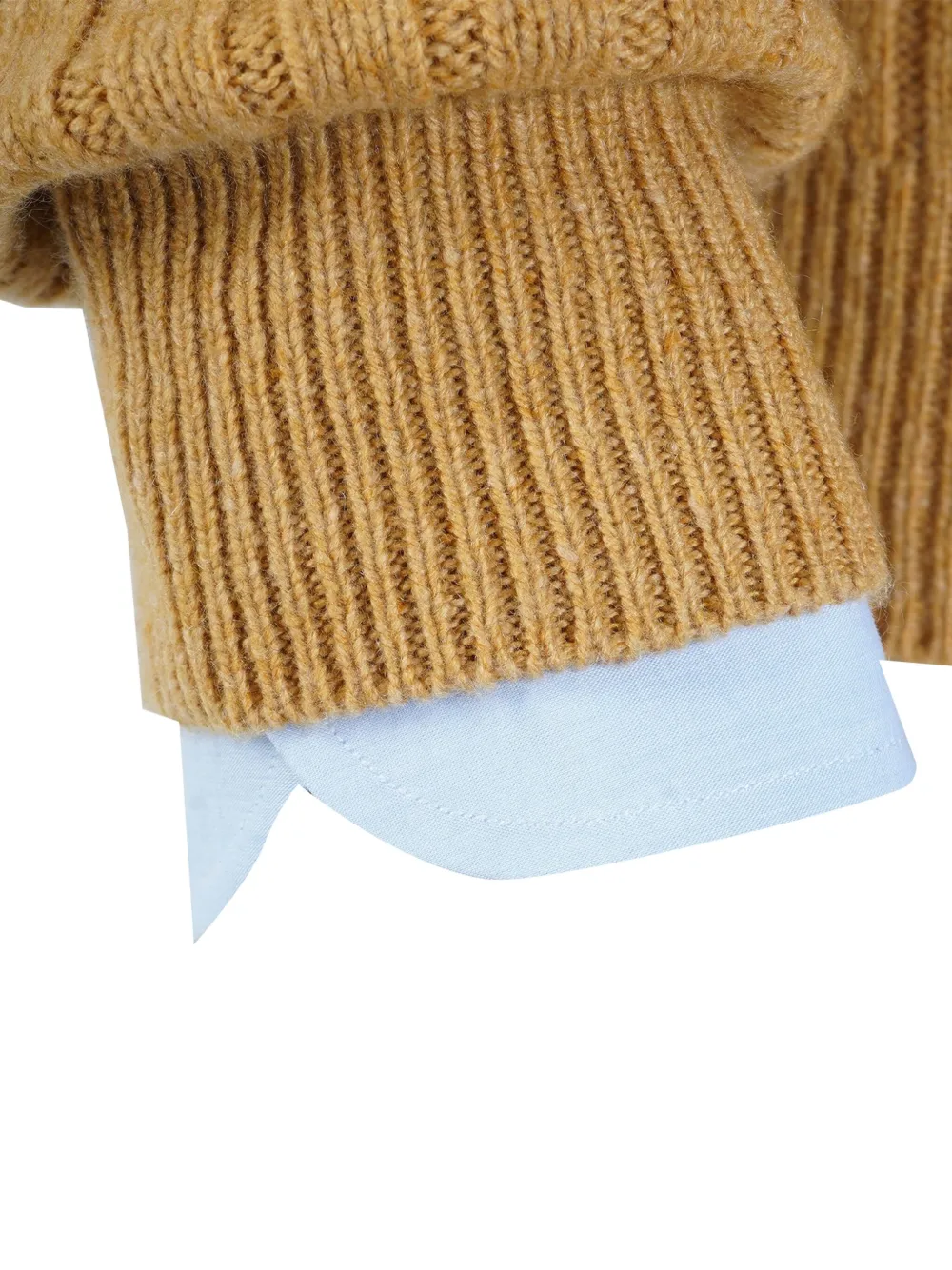 Brioni Geribbelde kasjmier sweater met ronde hals Geel