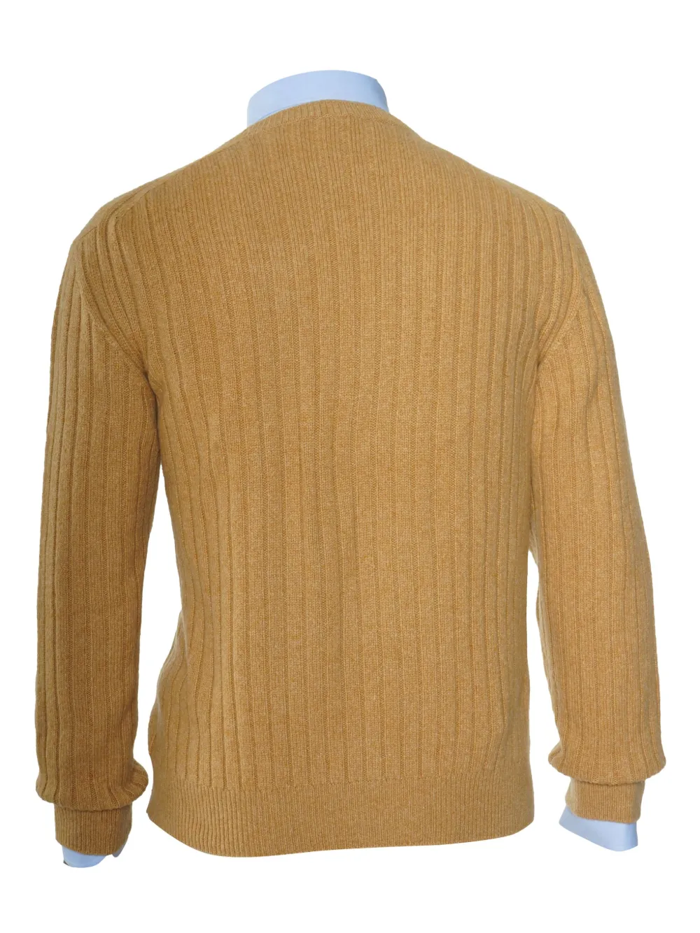 Brioni Geribbelde kasjmier sweater met ronde hals Geel