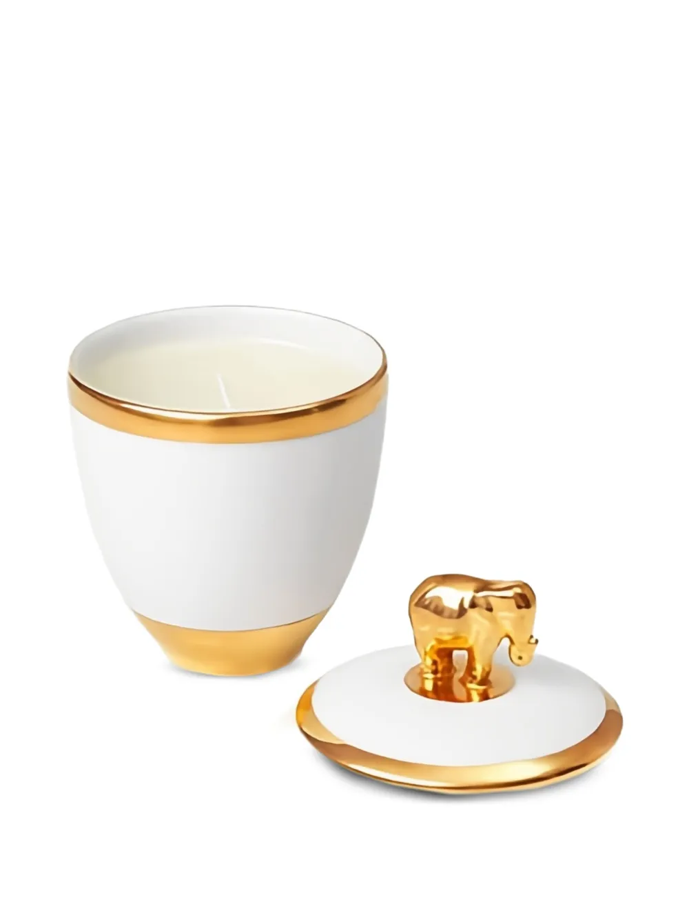 L'Objet elephant-shaped lid candle - Wit