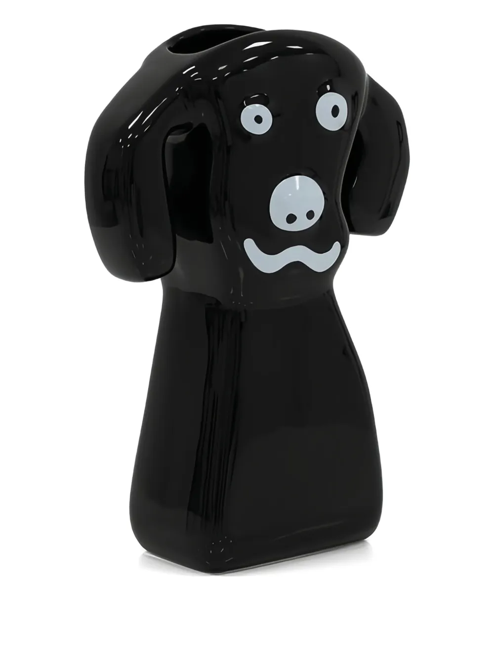 Qeeboo dog-shaped vase (32cm x 25cm) | Black | Image 1
