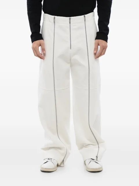 Jil Sander pantalon zippé à taille haute