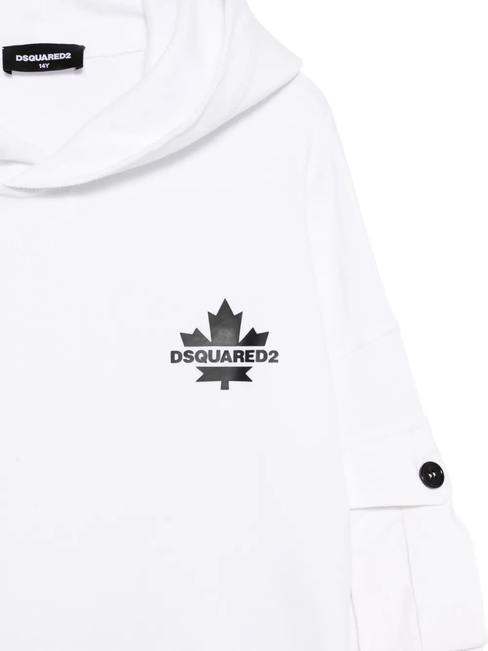 DSQUARED2 KIDS Hoodie met esdoornblad en zak Wit
