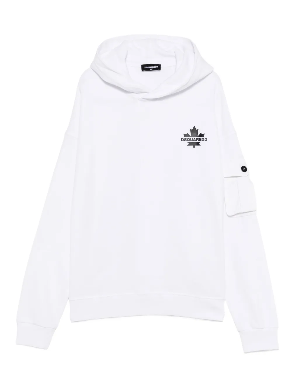 DSQUARED2 KIDS Hoodie met esdoornblad en zak Wit