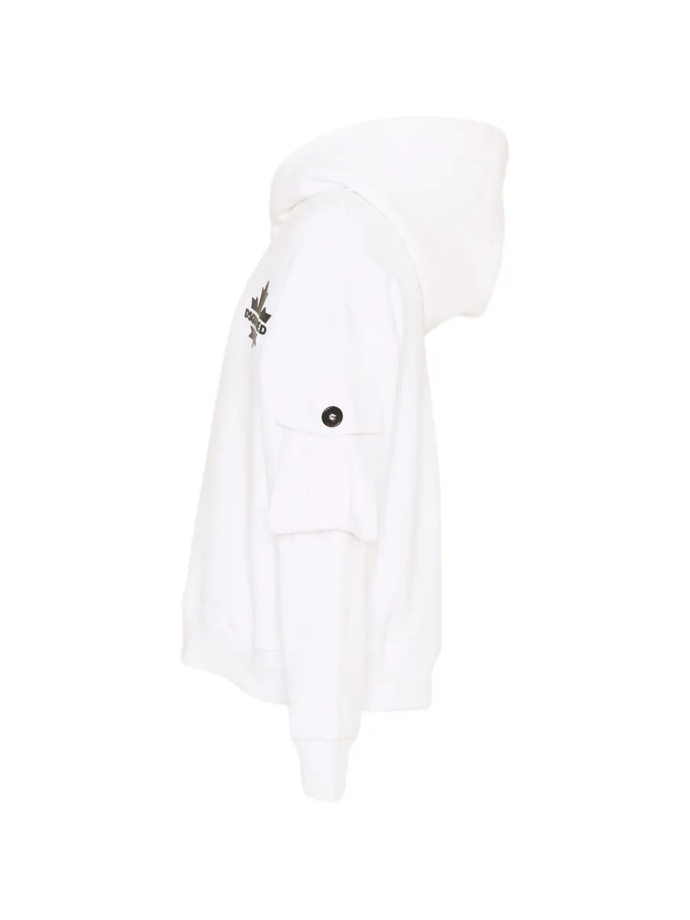 DSQUARED2 KIDS Hoodie met esdoornblad en zak Wit