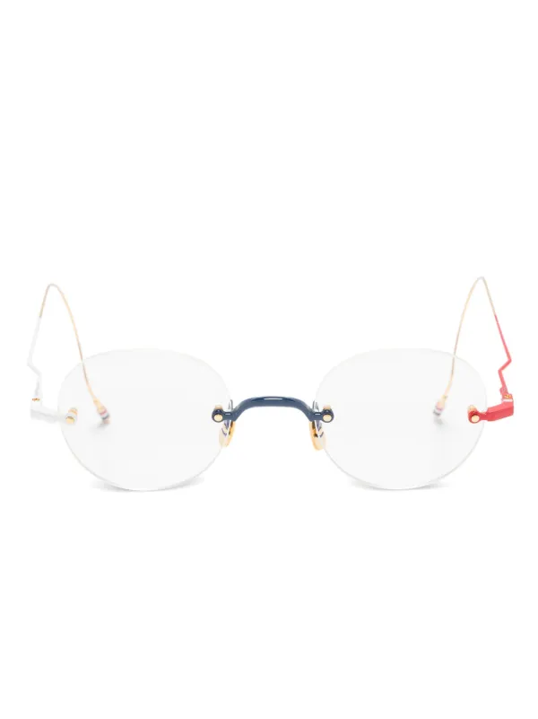 Thom Browne Eyewear リムレス ラウンド眼鏡フレーム | ホワイト 
