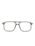 Cutler & Gross gold-detail rectangle-frame glasses - Black
