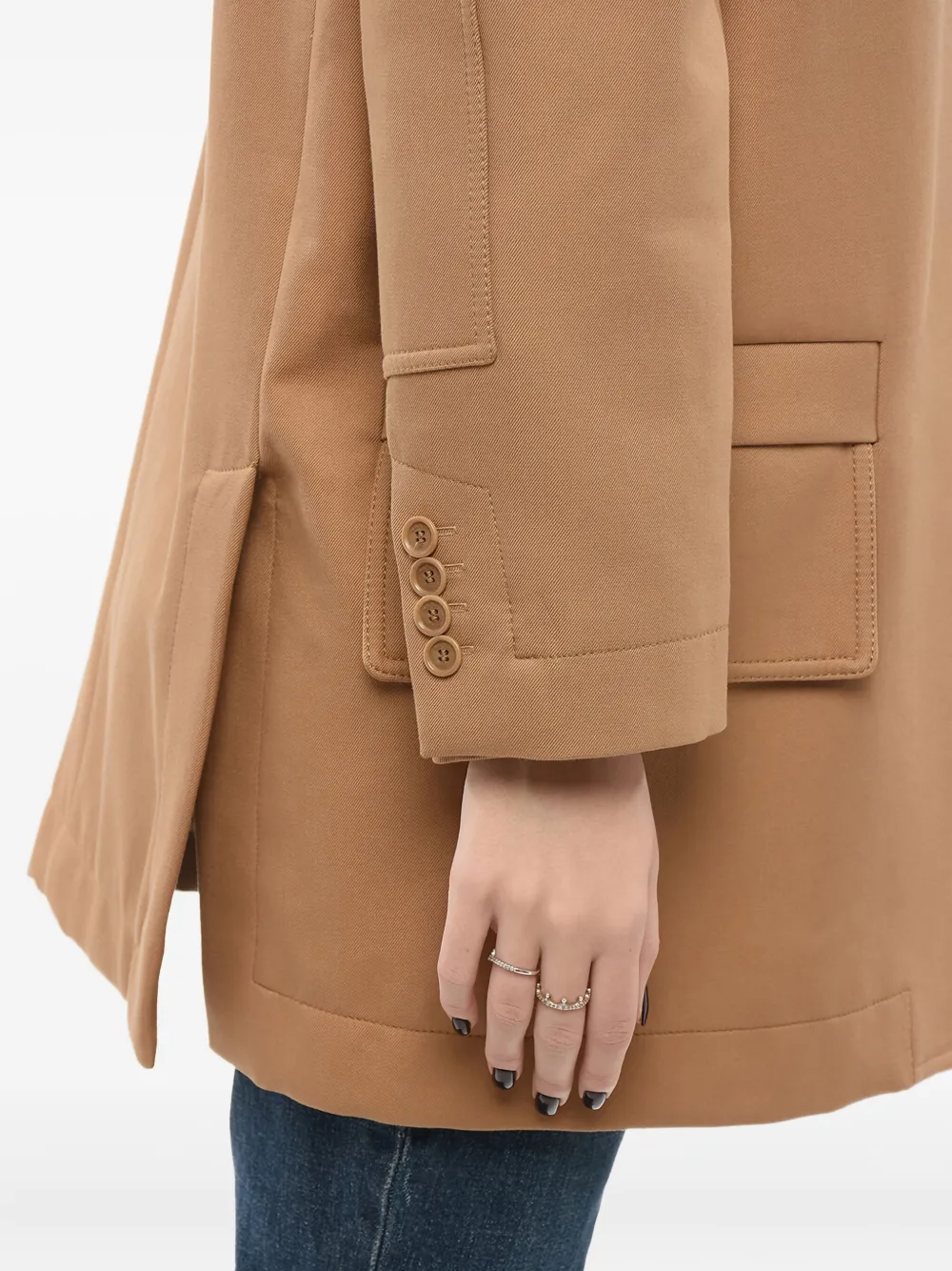 Max Mara Jas met knoopsluiting en opgestikte zak Bruin