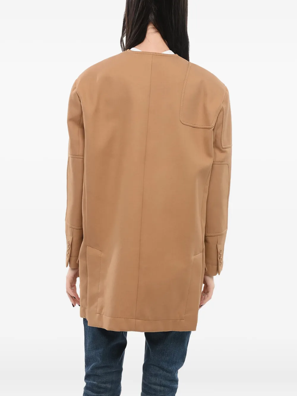 Max Mara Jas met knoopsluiting en opgestikte zak Bruin