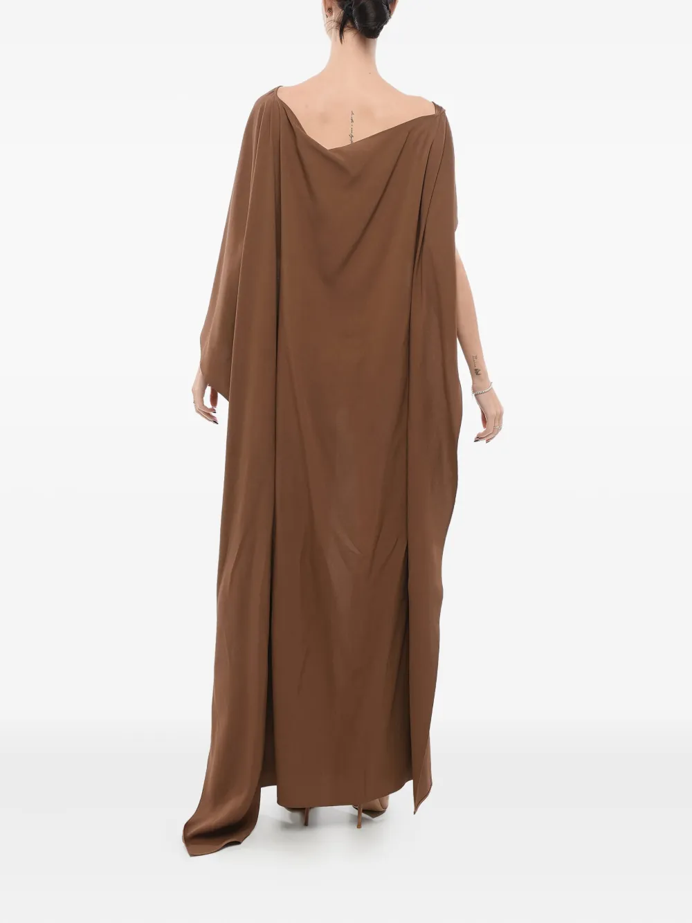 Taller Marmo Gedrapeerde jumpsuit met cape - Bruin