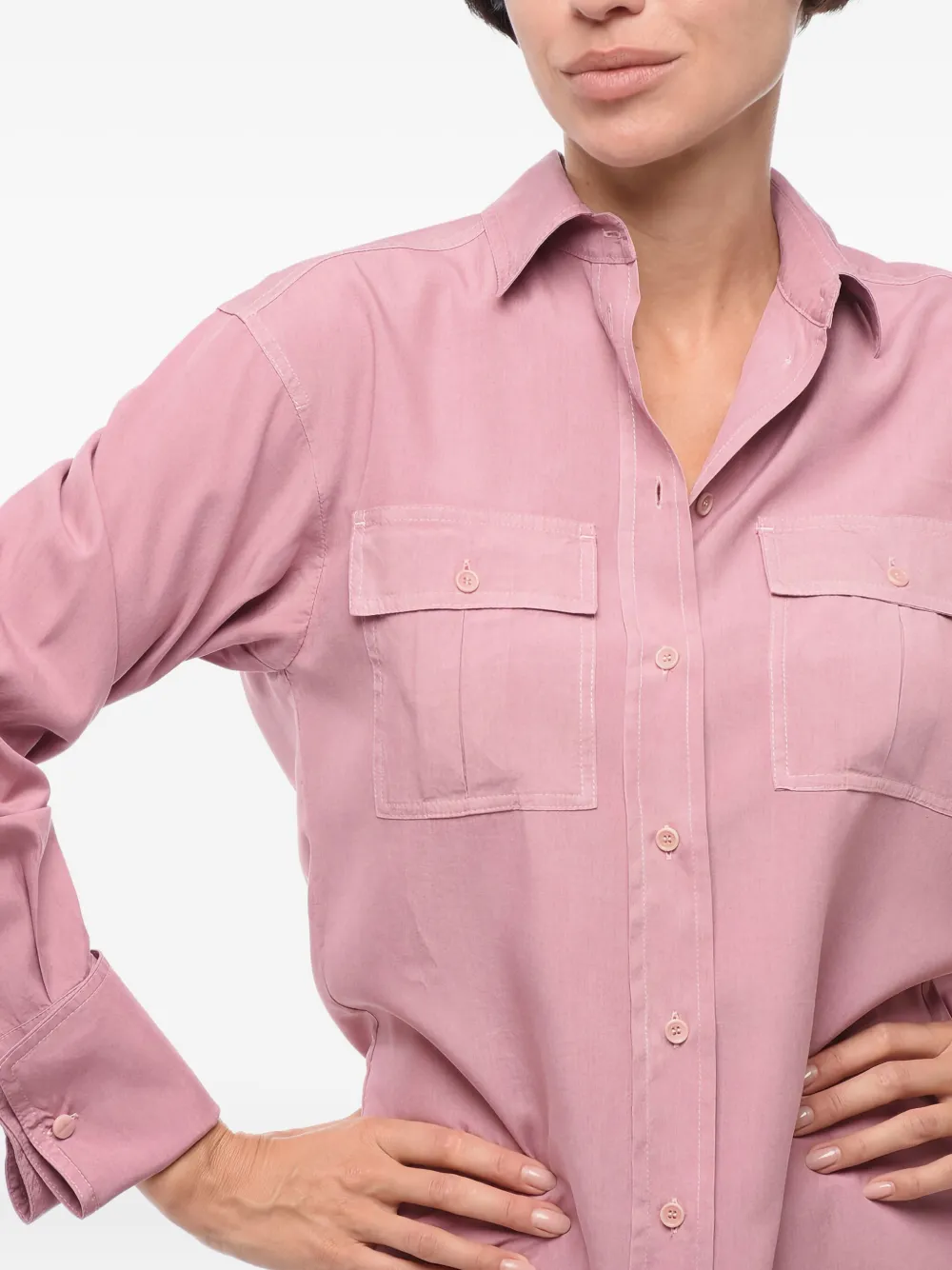 Max Mara button-fastening pocket shirt Roze