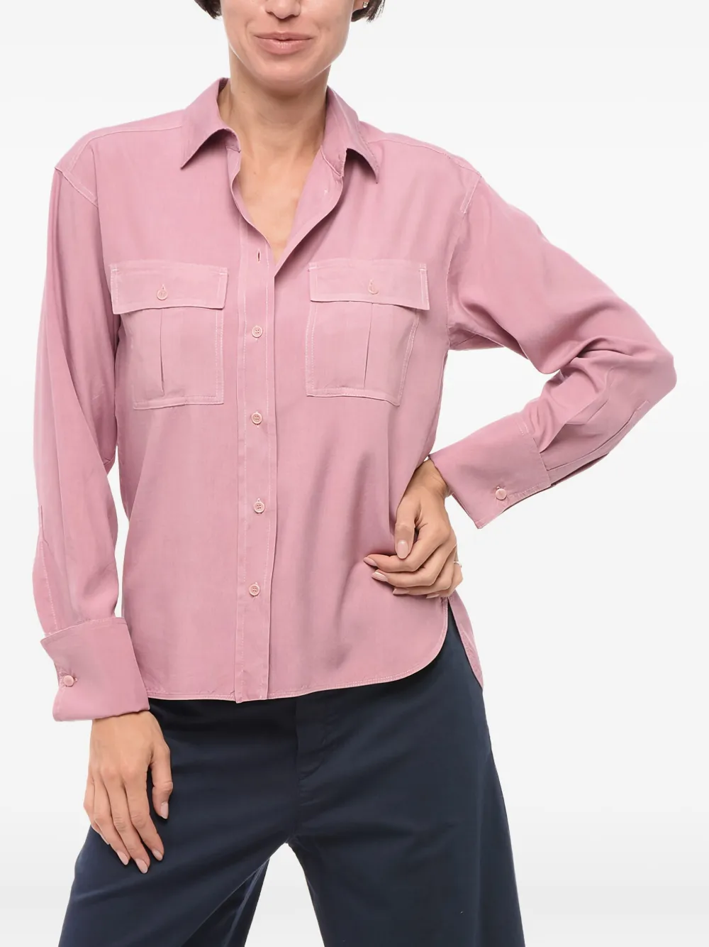 Max Mara button-fastening pocket shirt Roze