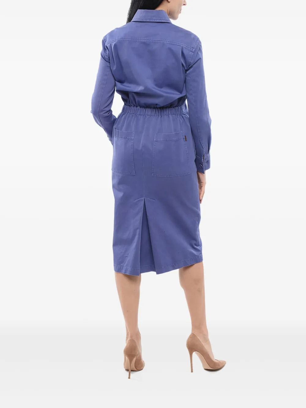 Max Mara Midi-jurk met zak met knopen Paars