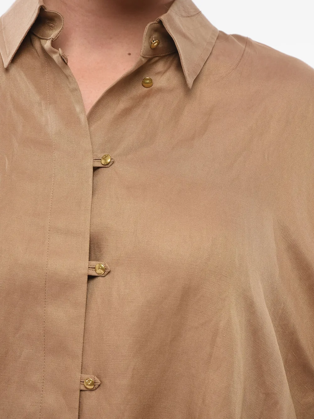 Max Mara Linnen blousen met trekkoord cuffs Beige