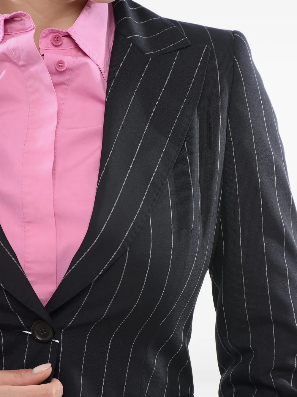 Max Mara Blazer met krijtstreep Blauw