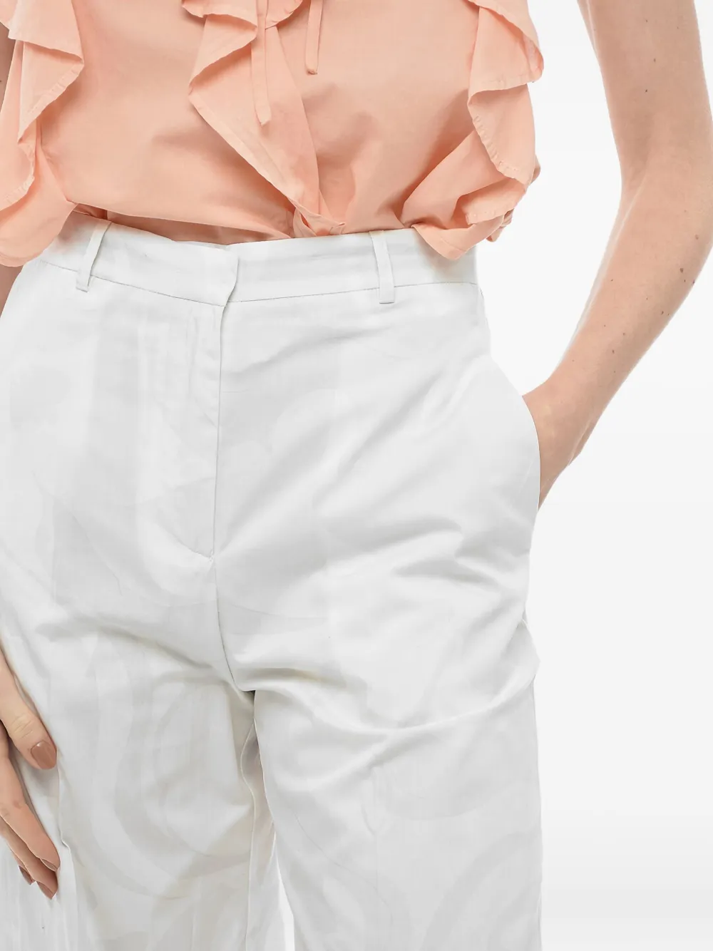 ETRO Broek met patroon aan de voorkant Wit