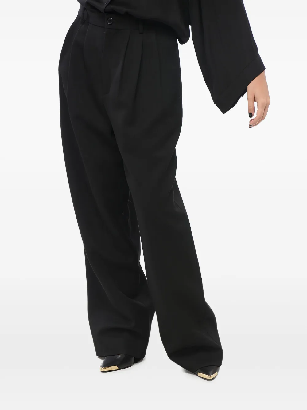 The Row Pleated Buttoned Trousers In Black