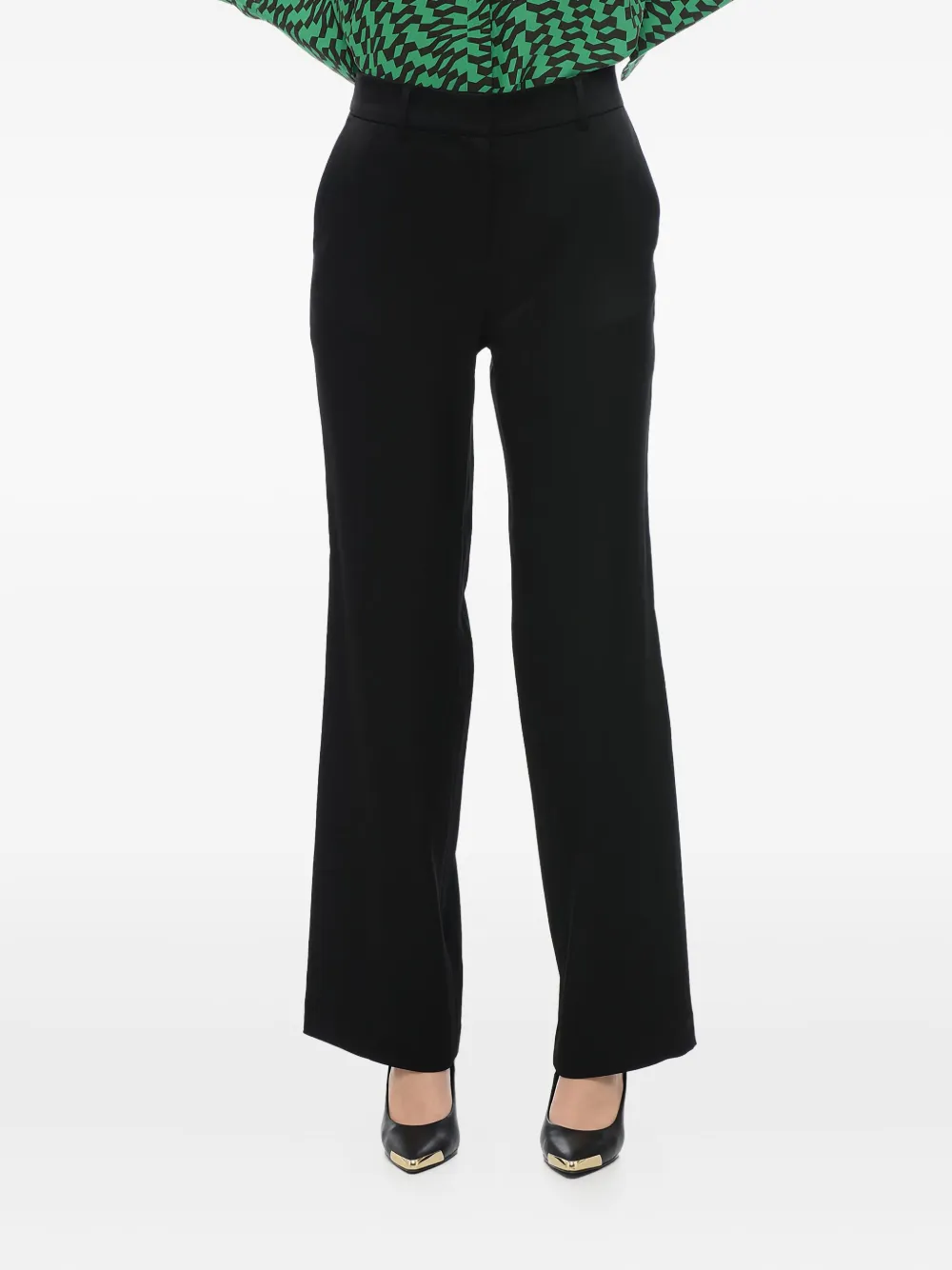 Michael Kors Hose aus Satin mit hohem Bund - Schwarz