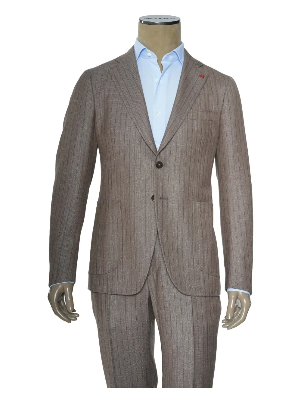 Isaia pinstripe suit - ブラウン Isaia pinstripe suit - ブラウン