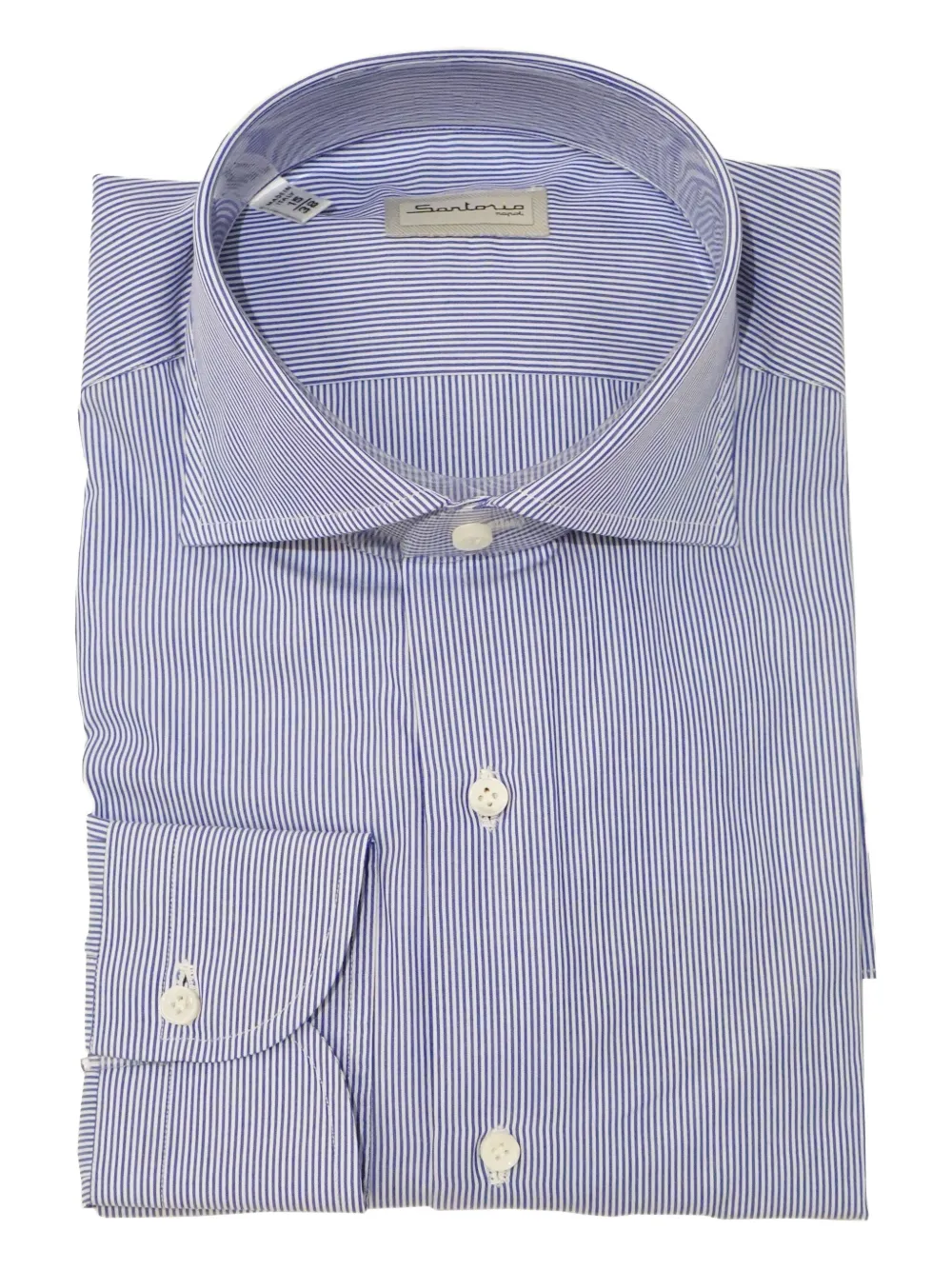 SARTORIO NAPOLI stripe-pattern cotton shirt - BLUE SARTORIO NAPOLI stripe-pattern cotton shirt - BLUE