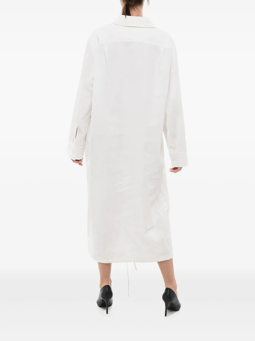 Jil Sander Button-down jurk met trekkoord Wit