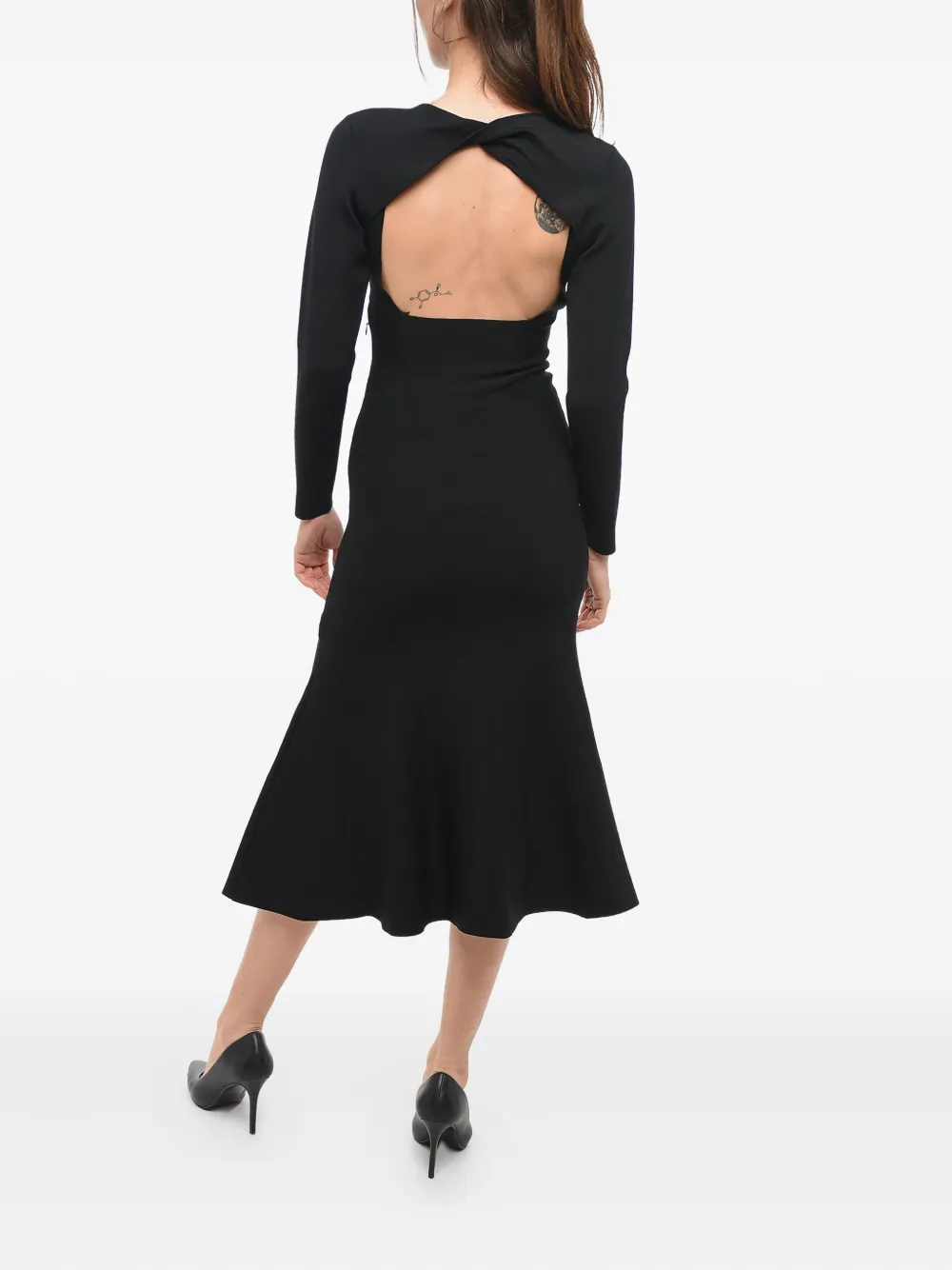 Roland Mouret Fijngebreide midi-jurk Zwart