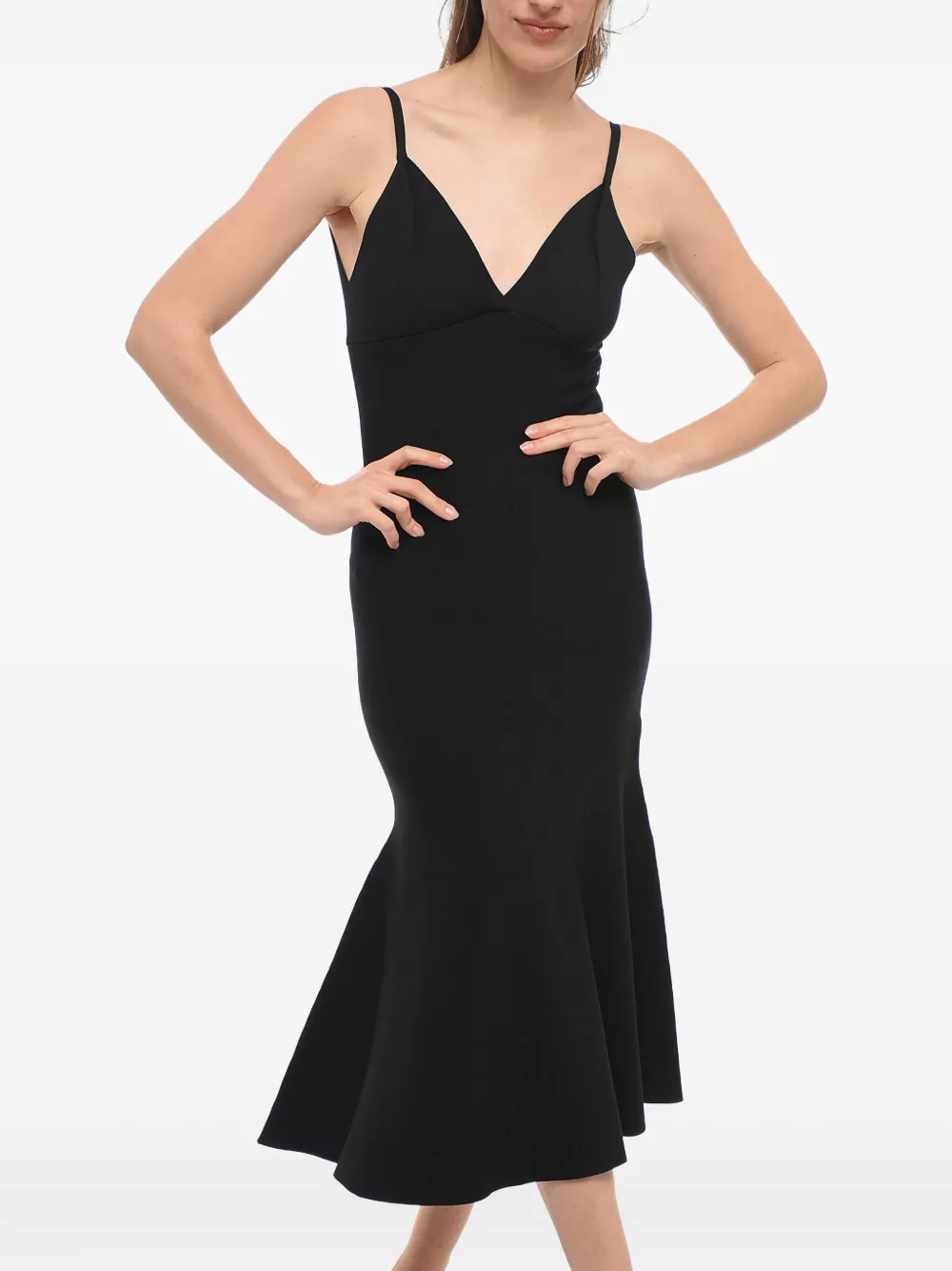 Roland Mouret Fijngebreide midi-jurk Zwart