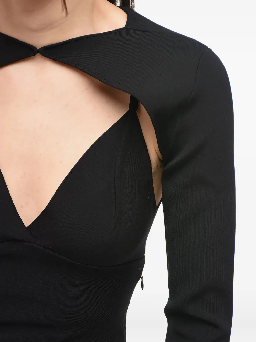 Roland Mouret Fijngebreide midi-jurk Zwart
