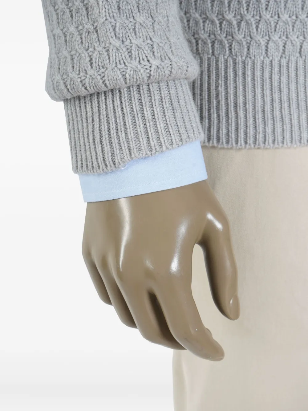 Brioni basketweave crew-neck sweater Grijs