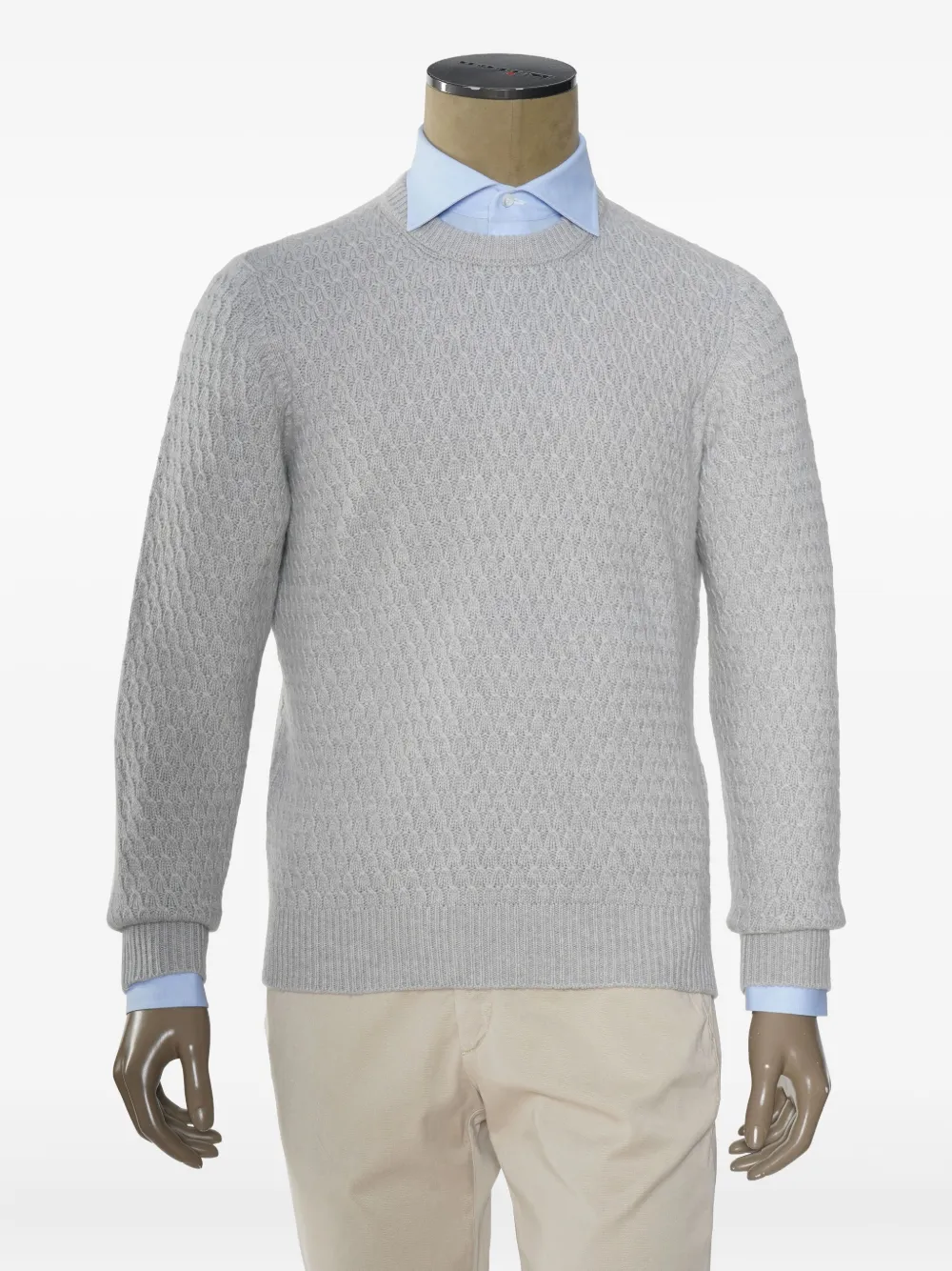 Brioni basketweave crew-neck sweater Grijs