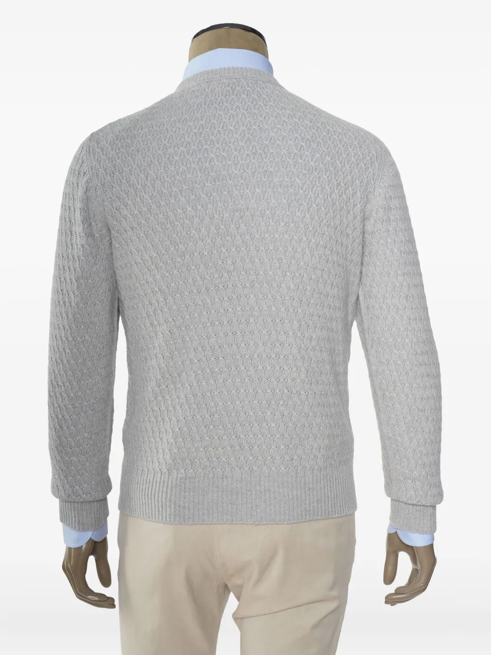 Brioni basketweave crew-neck sweater Grijs