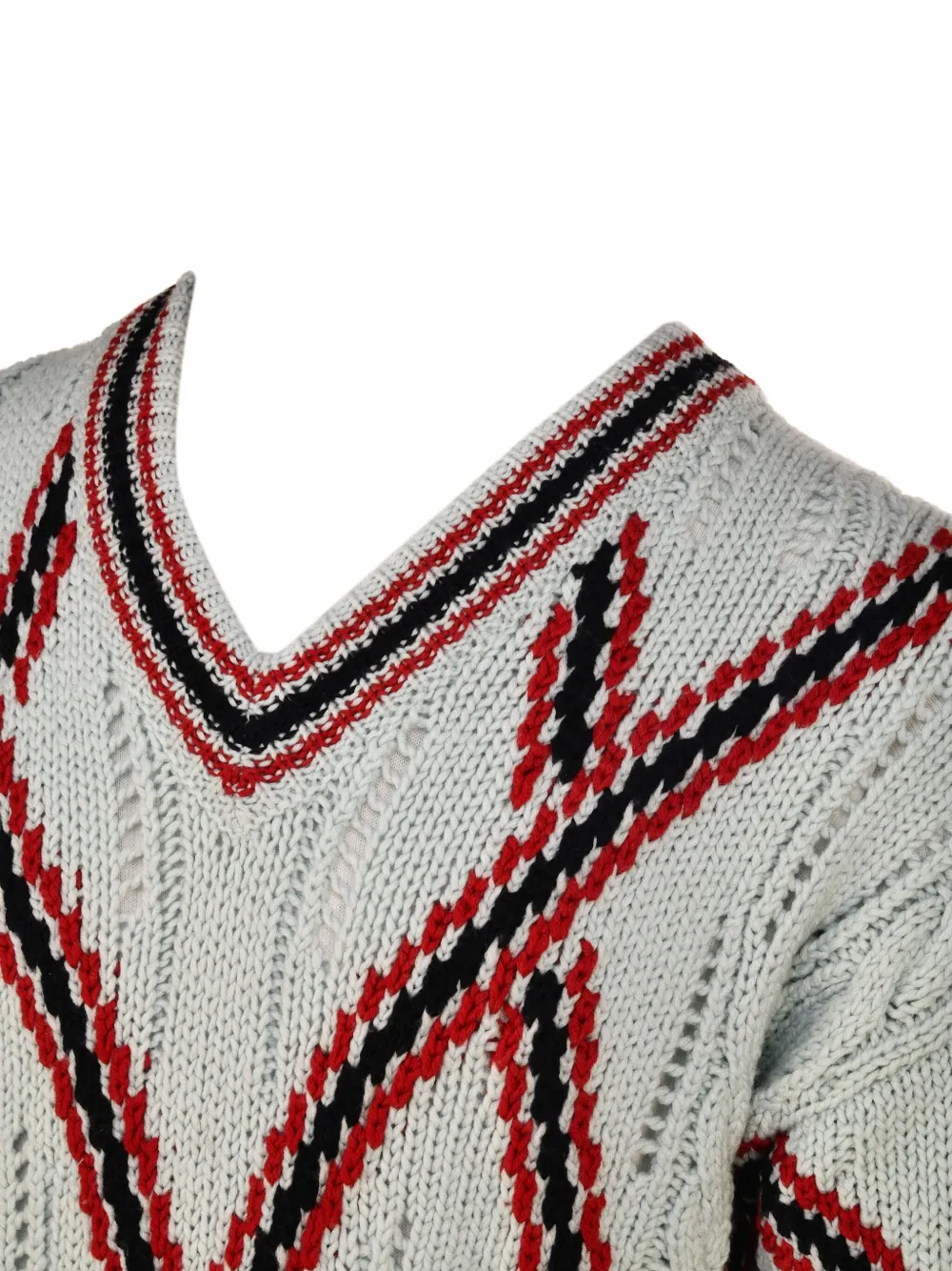 Brioni V-neck cable-knit sweater Wit