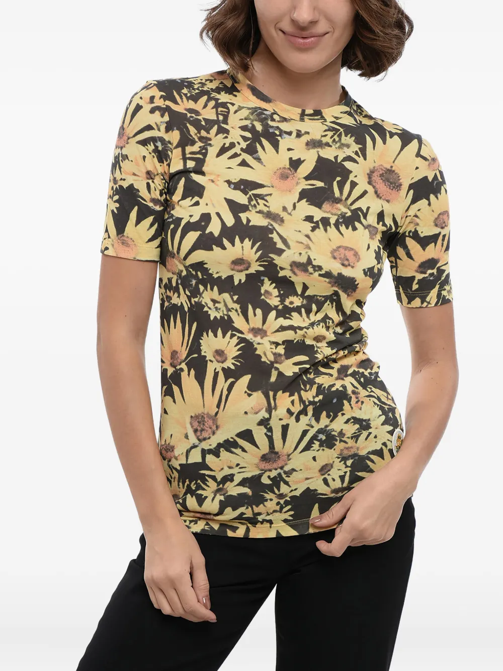 Jil Sander T-Shirt mit Sonnenblumen-Print - Nude