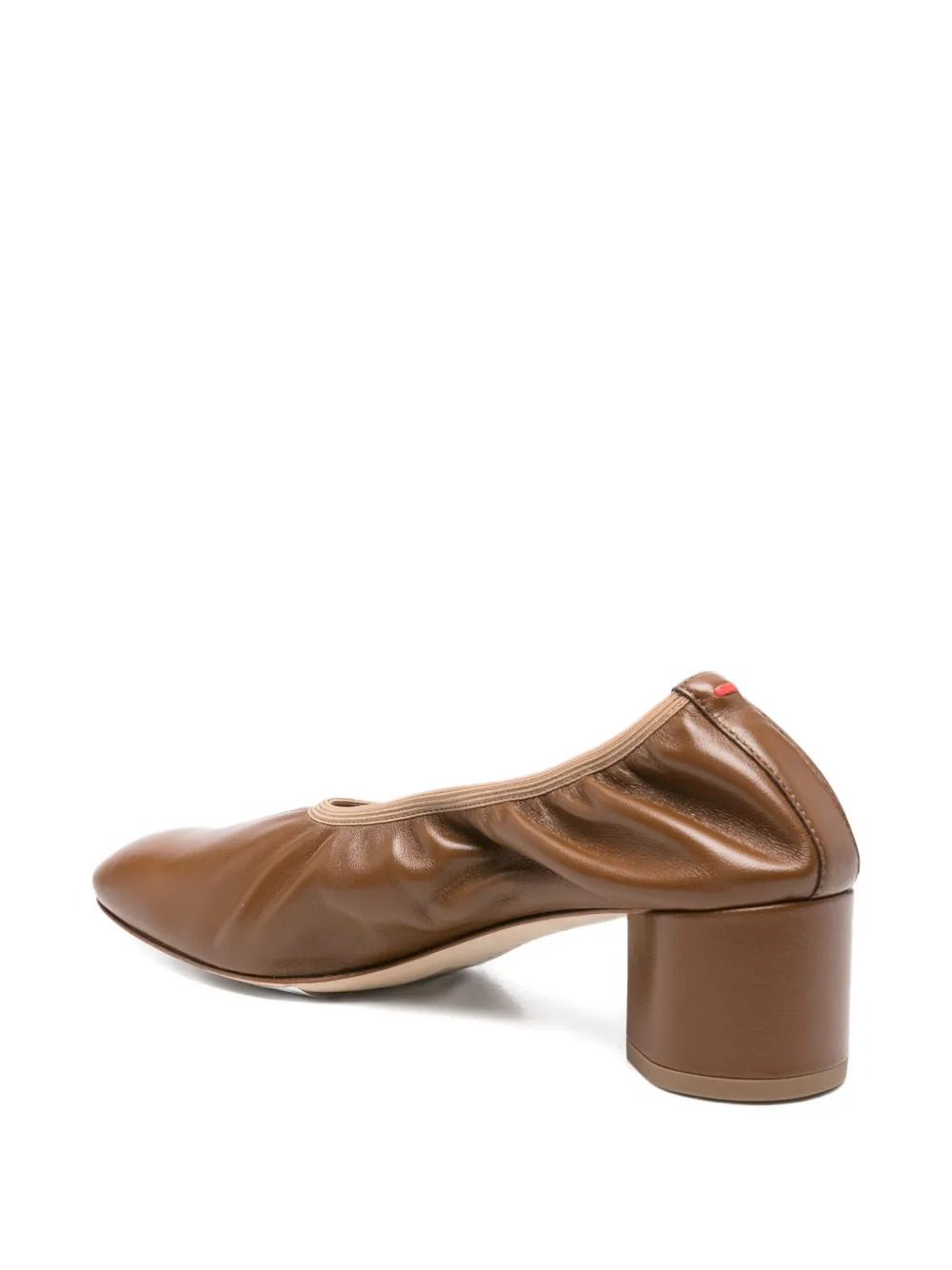Aeyde 45mm elastic-panel block-heel pumps Brown