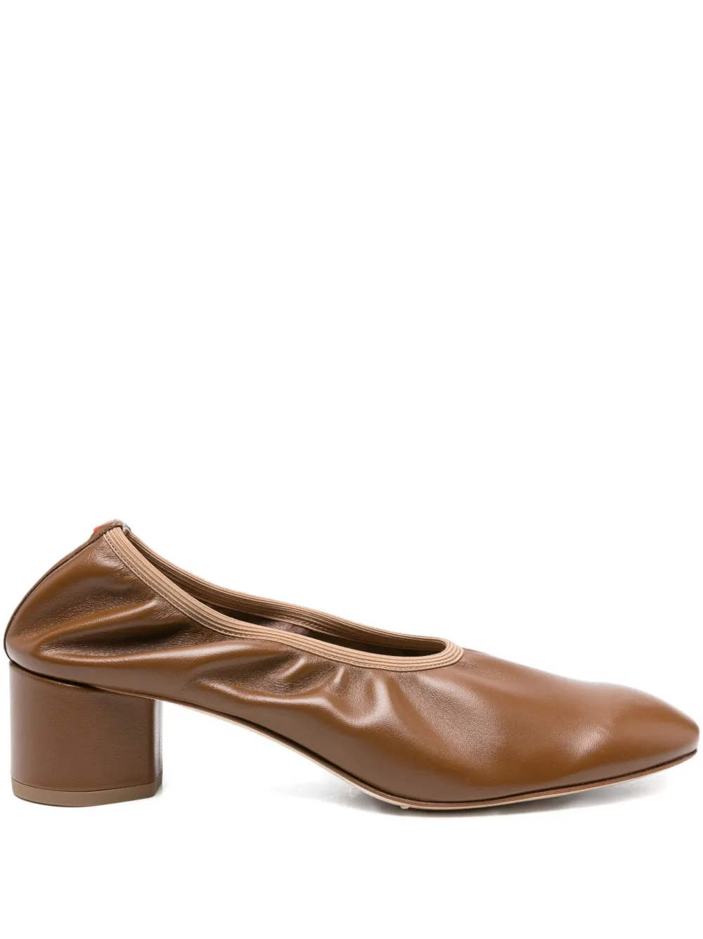 Aeyde 45mm elastic-panel block-heel pumps Brown