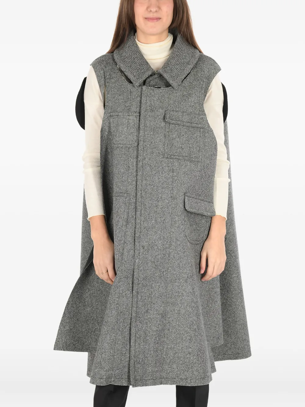 Maison Margiela Cape mit Cut-Out - Grau