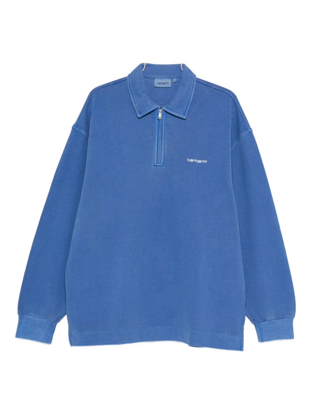 Carhartt WIP half-zip cotton polo shirt Blauw